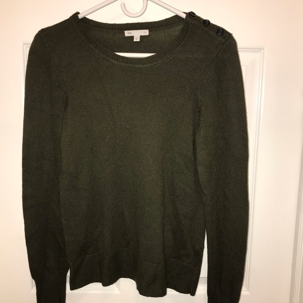 GAP Green Sweater with buttons on one sleeve